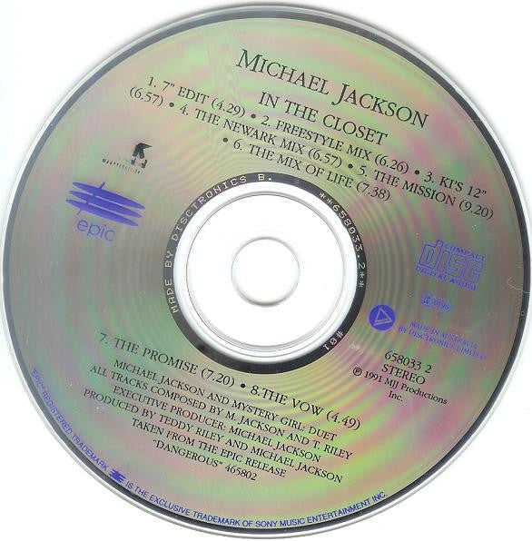 Michael Jackson : In The Closet (CD, Maxi, Car)