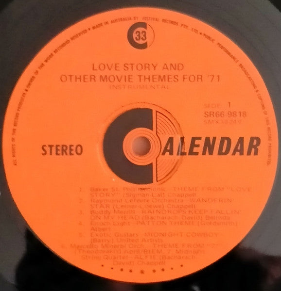 Various : Love Story & Other Movie Themes For 1971 (LP, Comp)