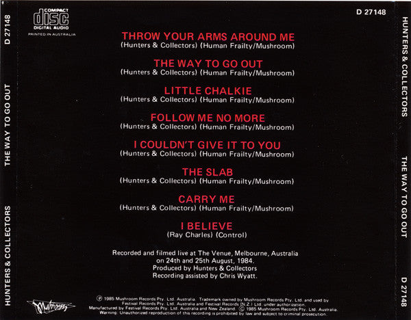 Hunters & Collectors : The Way To Go Out... (CD, Album, RE)