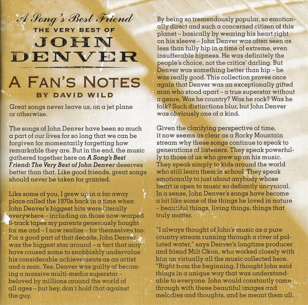 John Denver : A Song's Best Friend: The Very Best Of John Denver (2xCD, Comp)