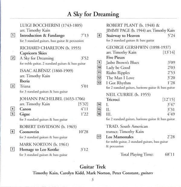 Guitar Trek : A Sky For Dreaming (CD, Album)