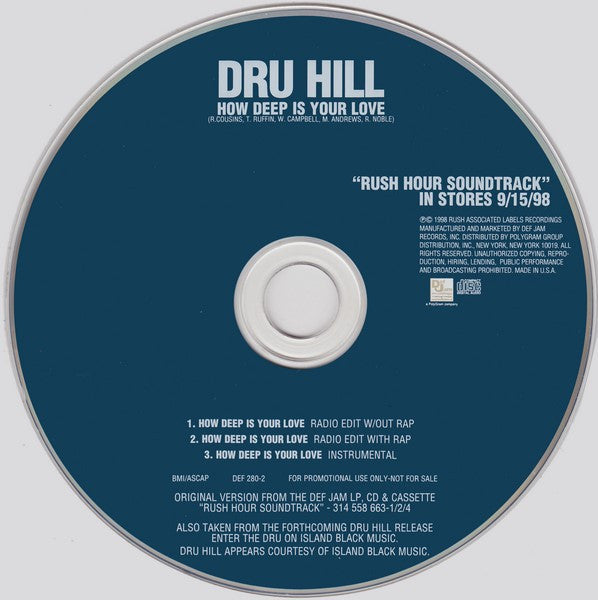 Dru Hill Featuring Redman : How Deep Is Your Love (CD, Single, Promo)