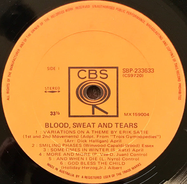 Blood, Sweat And Tears : Blood, Sweat And Tears (LP, Album)