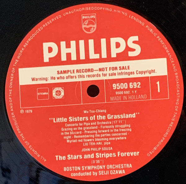 Wu Tsu-Chiang / Franz Liszt / John Philip Sousa - Boston Symphony Orchestra • Seiji Ozawa : People's Republic Of China (LP, Promo, Gat)