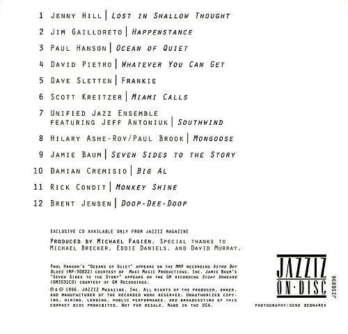 Various : Jazziz Magazine On-Disc - August 1996 - Woodwinds On Fire (CD, Comp, Promo)