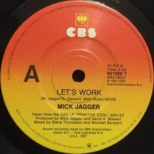 Mick Jagger : Let's Work (7", Single)