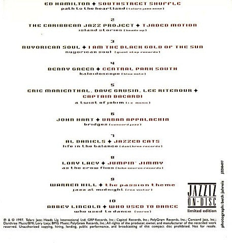 Various : Jazziz Magazine On-Disc - April 1997 (CD, Comp, Promo)
