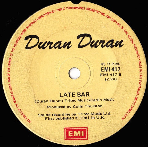 Duran Duran : Planet Earth (7", Single)