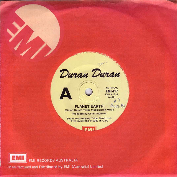 Duran Duran : Planet Earth (7", Single)
