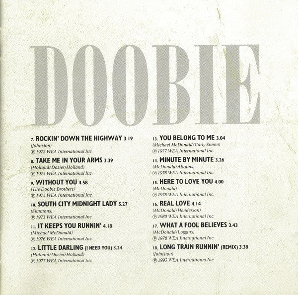 The Doobie Brothers : Listen To The Music: The Very Best Of The Doobie Brothers (CD, Comp)