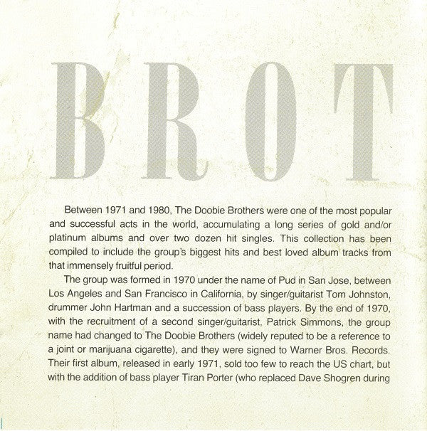 The Doobie Brothers : Listen To The Music: The Very Best Of The Doobie Brothers (CD, Comp)