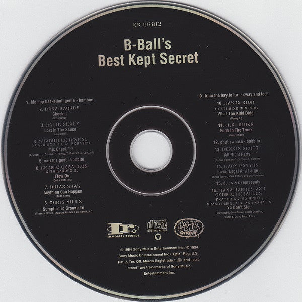 Various : B-Ball's Best Kept Secret (CD, Comp)