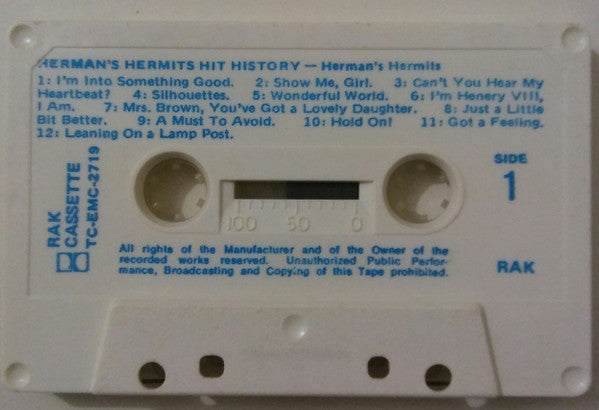 Herman's Hermits : Hit History (Cass, Comp)