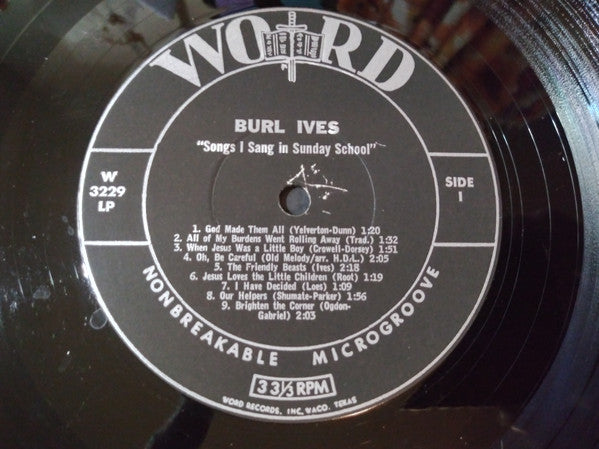 Burl Ives : Songs I Sang In Sunday School (LP, Album, Mono)