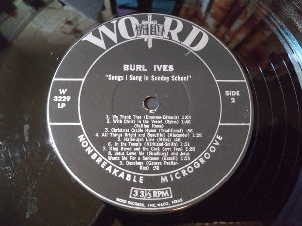 Burl Ives : Songs I Sang In Sunday School (LP, Album, Mono)