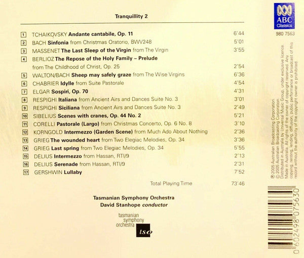 Tasmanian Symphony Orchestra, David Stanhope : Tranquility 2 (CD, Comp)