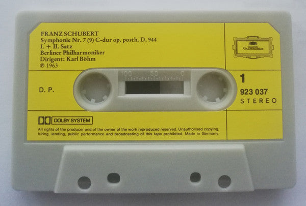 Schubert*, Berliner Philharmoniker, Karl Böhm : Symphonie Nr. 7 (9) Op. Posth. (Cass, Album, Dol)