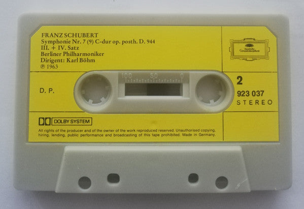 Schubert*, Berliner Philharmoniker, Karl Böhm : Symphonie Nr. 7 (9) Op. Posth. (Cass, Album, Dol)