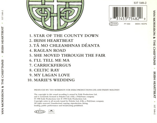 Van Morrison & The Chieftains : Irish Heartbeat (CD, Album, RE, RM)