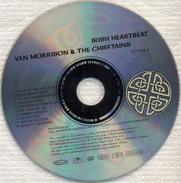 Van Morrison & The Chieftains : Irish Heartbeat (CD, Album, RE, RM)