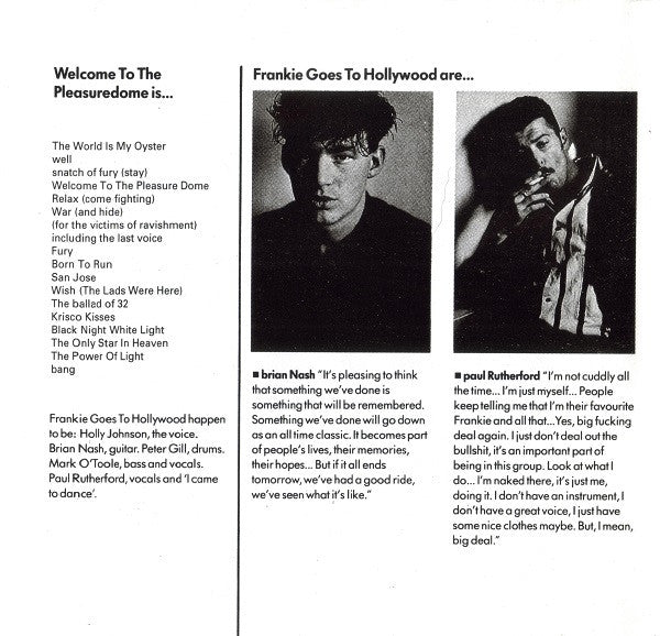 Frankie Goes To Hollywood : Welcome To The Pleasuredome (CD, Album, RE)