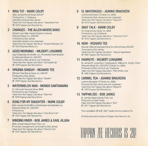 Various : Tappan Zee Is 20! : The Best Of Tappan Zee (CD, Comp)