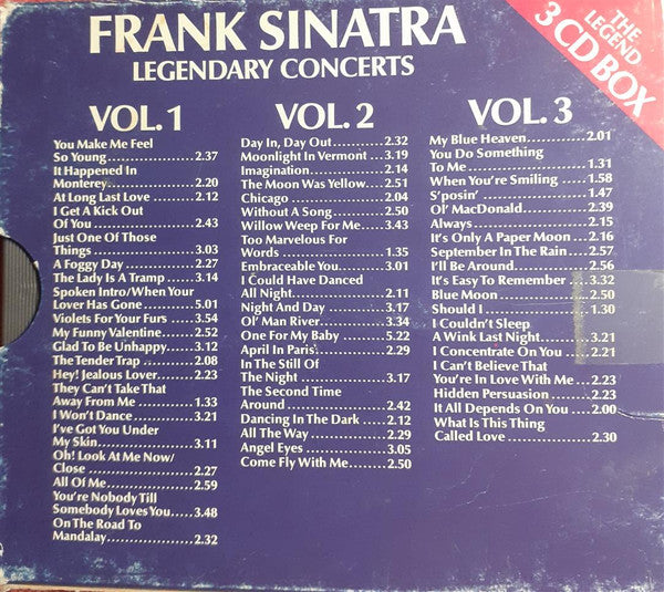 Frank Sinatra : Legendary Concerts Vol. 1 - 3 (3xCD, Comp + Box)