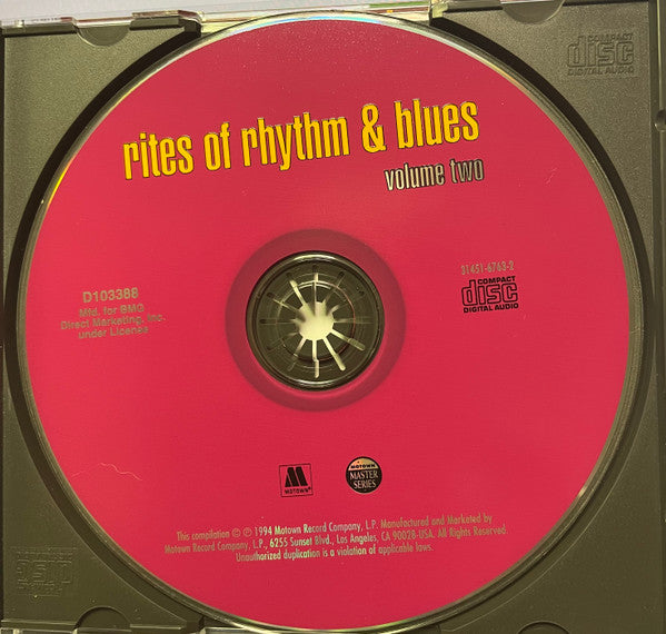 Various : Rites Of Rhythm & Blues Volume Two (CD, Comp, Club, BMG)