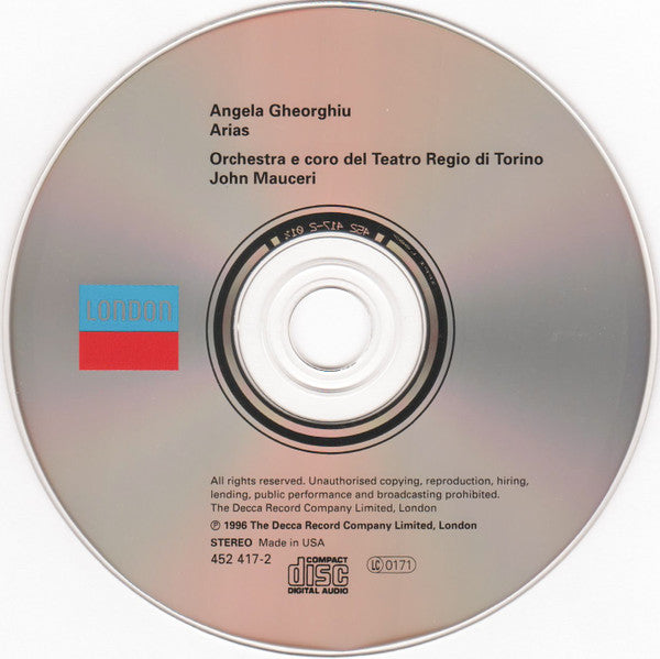 Angela Gheorghiu - Orchestra Del Teatro Regio Di Torino E Coro Del Teatro Regio Di Torino & John Mauceri : Arias (CD, Album)