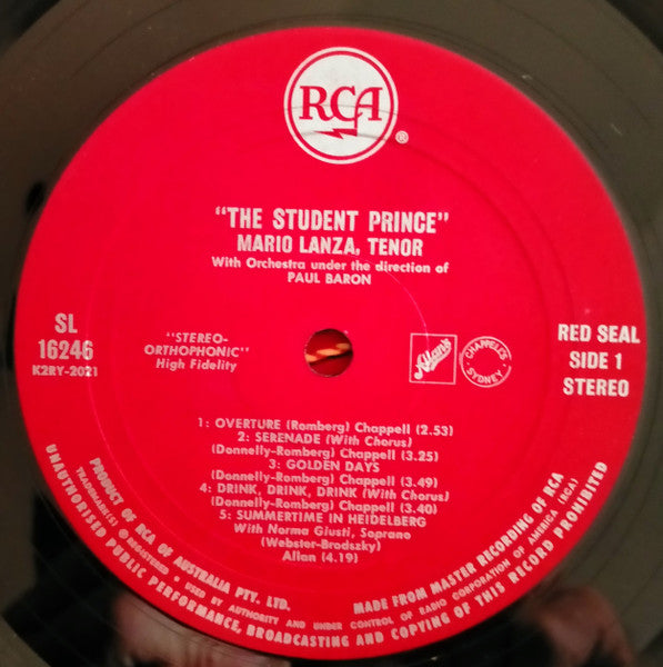 Mario Lanza : The Student Prince (LP, Album)