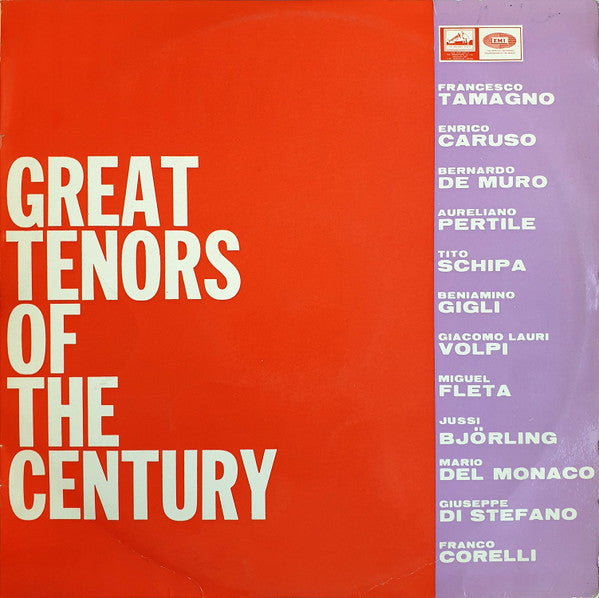 Various : Great Tenors Of The Century (LP, Comp, Mono)
