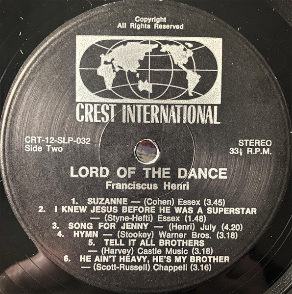 Franciscus Henri : Lord Of The Dance (LP, Album)