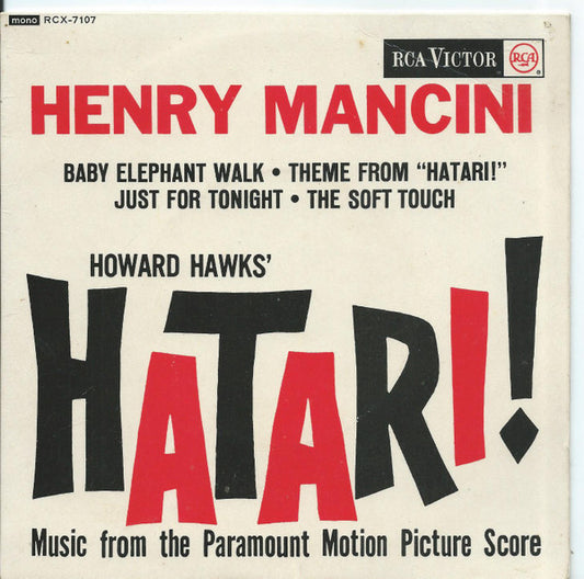 Henry Mancini : Howard Hawk's Hatari! - Music From The Paramount Motion Picture Score (7", EP)