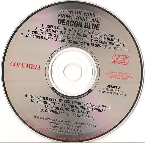 Deacon Blue : When The World Knows Your Name (CD, Album, RE)