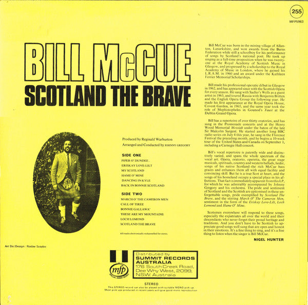 Bill McCue : Scotland The Brave (LP, Album)