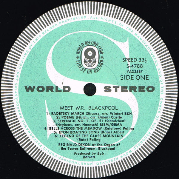 Reginald Dixon : Meet Mr. Blackpool (LP, Album, Club)