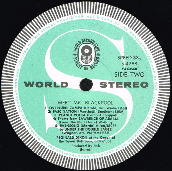 Reginald Dixon : Meet Mr. Blackpool (LP, Album, Club)