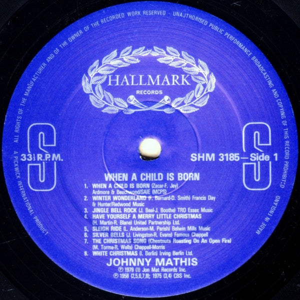 Johnny Mathis : When A Child Is Born (LP, Comp, RE)