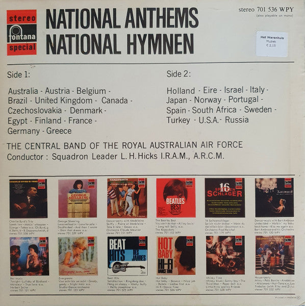 The Central Band Of The Royal Australian Air Force* Under The Direction Of Sq. Leader L. H. Hicks L.R.A.M., A.R.C.M.* : National Anthems - National Hymnen (LP)