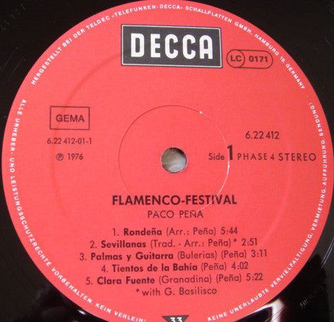 Paco Peña : Flamenco Festival (LP, Album, RE)