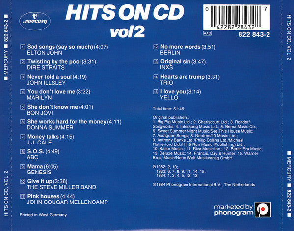 Various : Hits On CD Vol. 2 (CD, Comp)