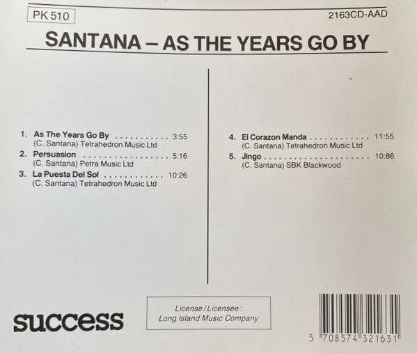 Santana : As The Years Go By (CD, Comp)