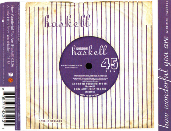 Gordon Haskell : How Wonderful You Are (CD, Single)