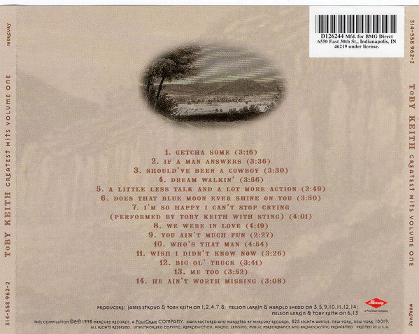 Toby Keith : Greatest Hits Volume One (CD, Comp, Club)