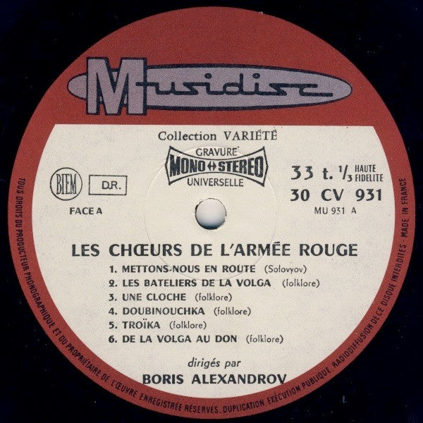The Alexandrov Red Army Ensemble - Boris Alexandrov : Les Chœurs De L'Armée Rouge (Volume 1) (LP)