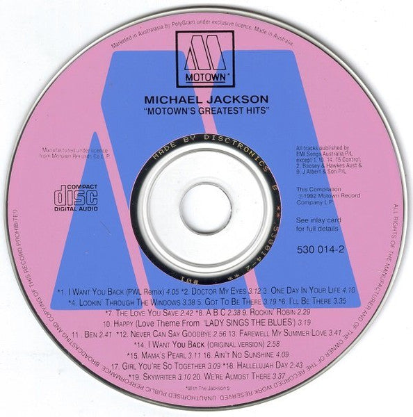 Michael Jackson And The Jackson 5 : Motown's Greatest Hits 1969 - 1975 (CD, Comp)