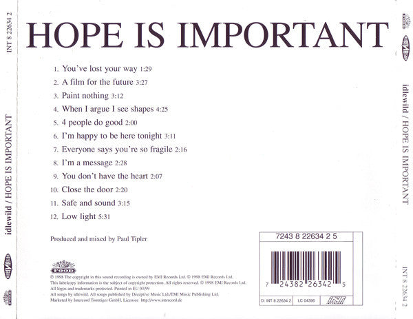 Idlewild : Hope Is Important (CD, Album)