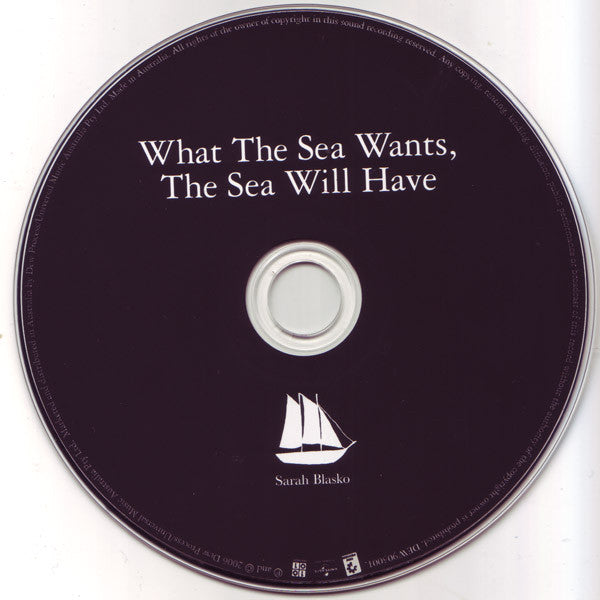 Sarah Blasko : What The Sea Wants, The Sea Will Have (CD, Album + DVD, PAL + S/Edition, Sli)