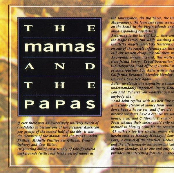 The Mamas And The Papas* : All Time Greatest Hits (CD, Comp, RP)