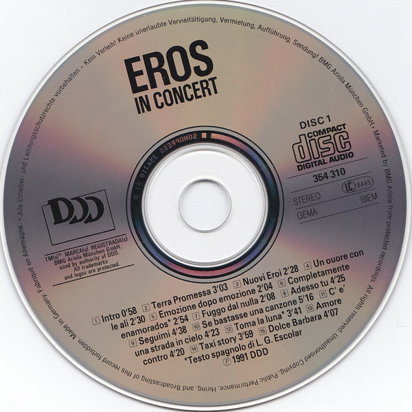 Eros Ramazzotti : Eros In Concert (2xCD, Album + Box, Sli)